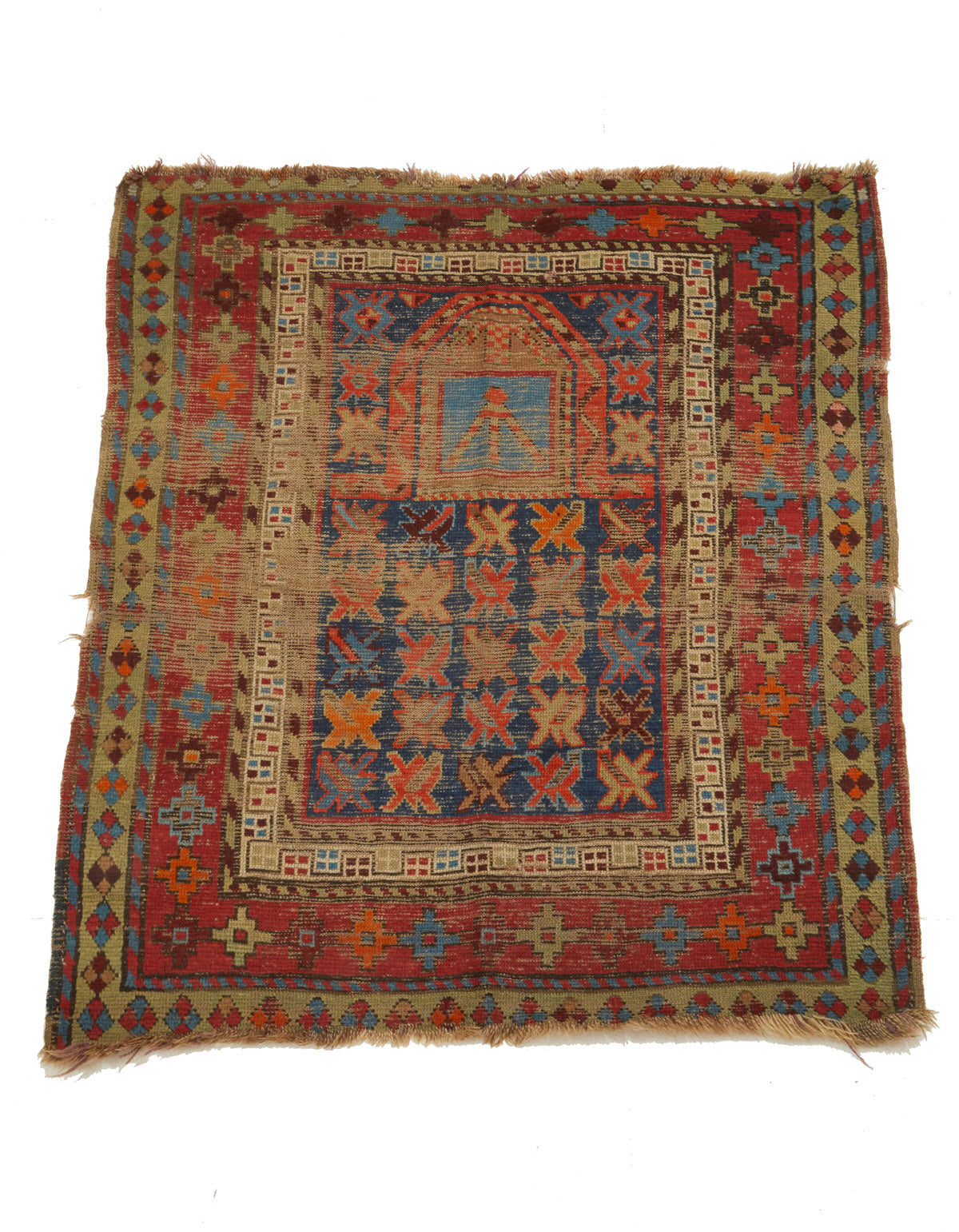 Brown 3' 4 x 3' 9 Hand Knotted Shirvan Persian Wool Rug